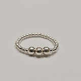 925 Sterling Silver Beads Stackable Stretch Thumb Ring