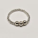 925 Sterling Silver Beads Stackable Stretch Thumb Ring