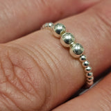 925 Sterling Silver Beads Stackable Stretch Thumb Ring