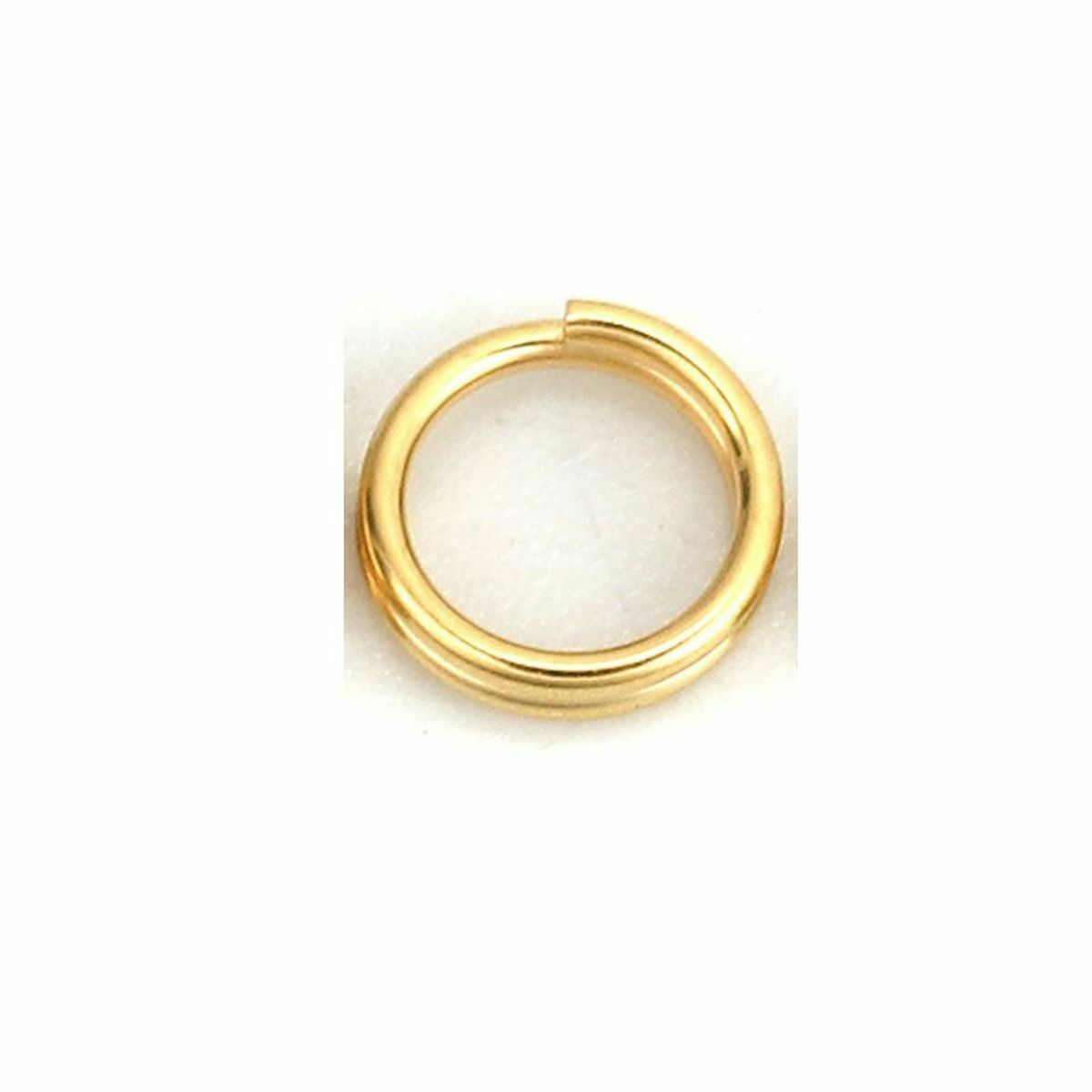 18 Stainless Steel Double Split Jump Rings Findings Round Gold Plated 6mm(2/8")