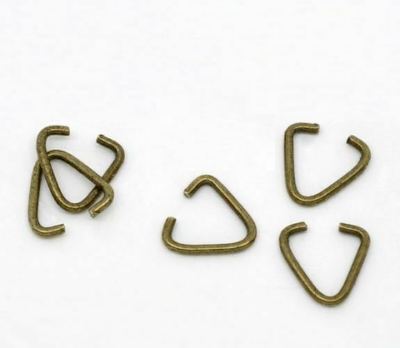 50 Pendant Pinch Bails Clasps Triangle Antique Bronze 10mm x 9mm