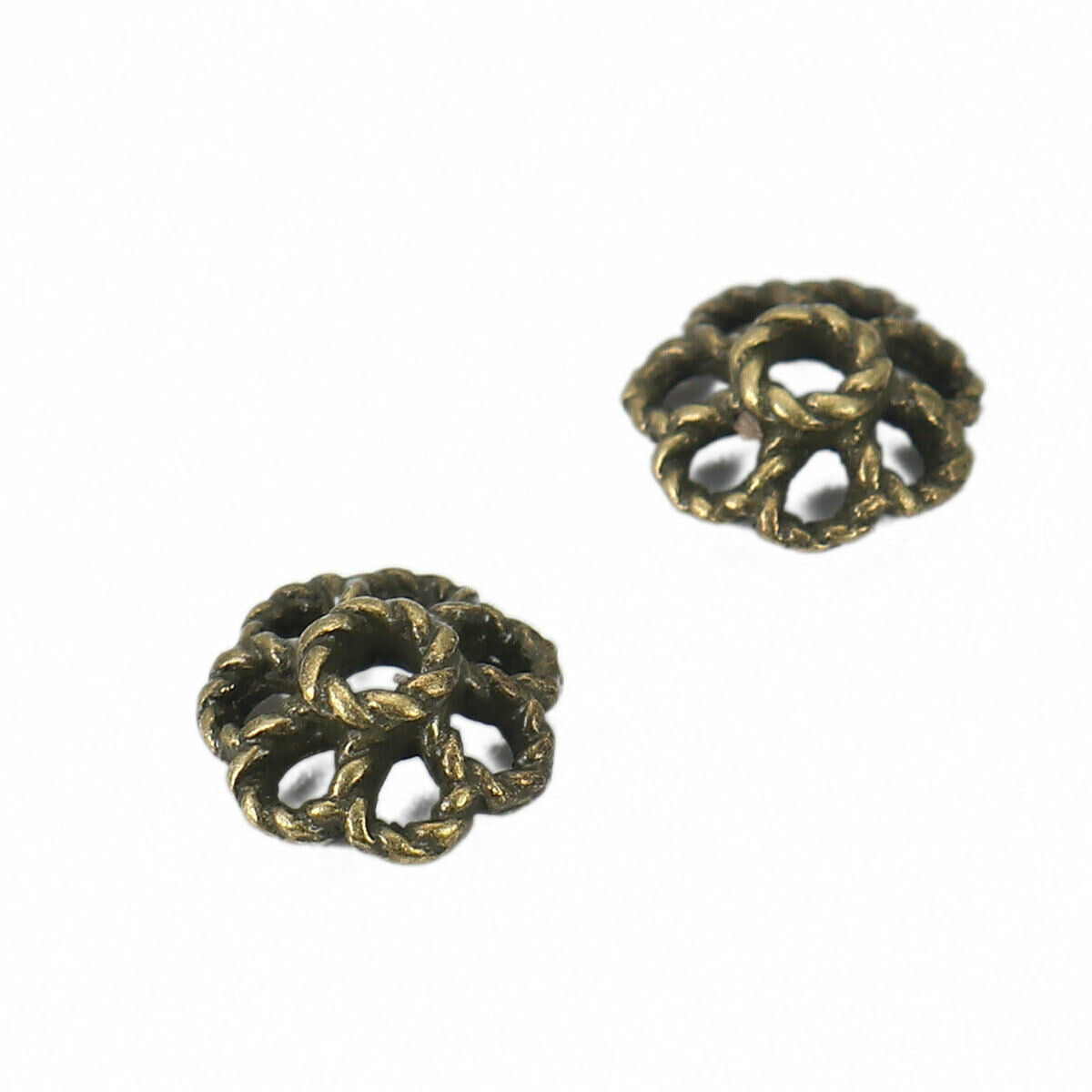 10 Beads Caps Flower Antique Bronze (Fits 8mm Beads) 8 x 8mm