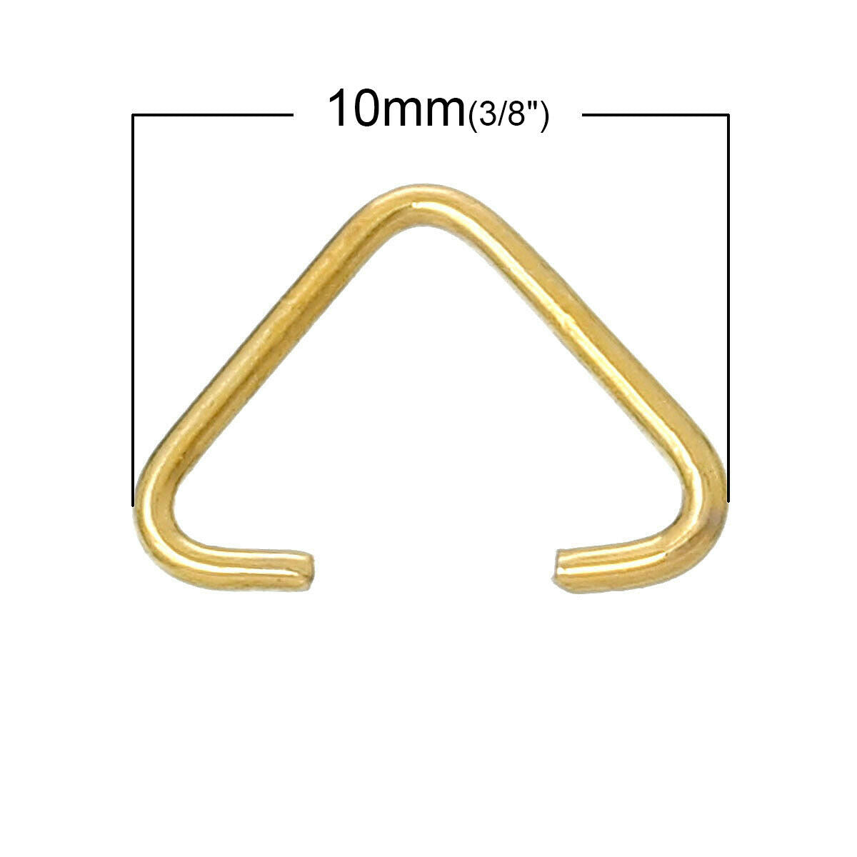 50 Gold Color Pendant Pinch Bails Clasps Triangle 10mm x 9mm