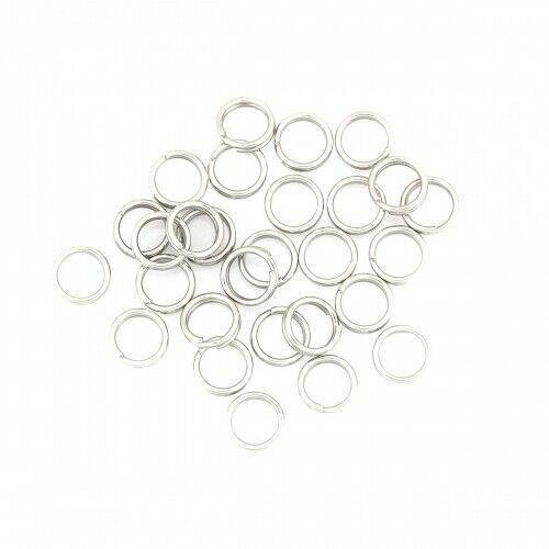 100 Stainless Steel Double Split Jump Rings Findings Round Silver Tone 6mm(2/8")