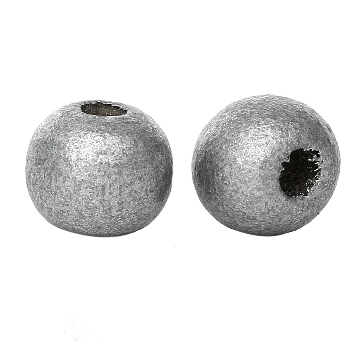 100 Silver Wood Spacer Beads Round About 10mm , Hole:App.3.5mm, Christmas Beads