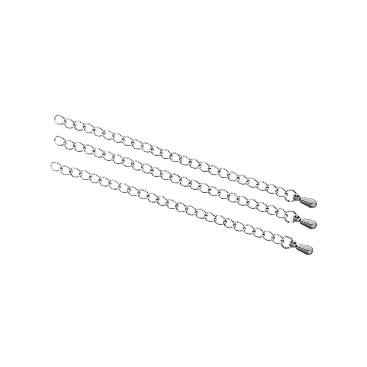 5 Stainless Steel 8cm Long Extender Chain For Jewelry Necklace Bracelet Silver Tone Drop