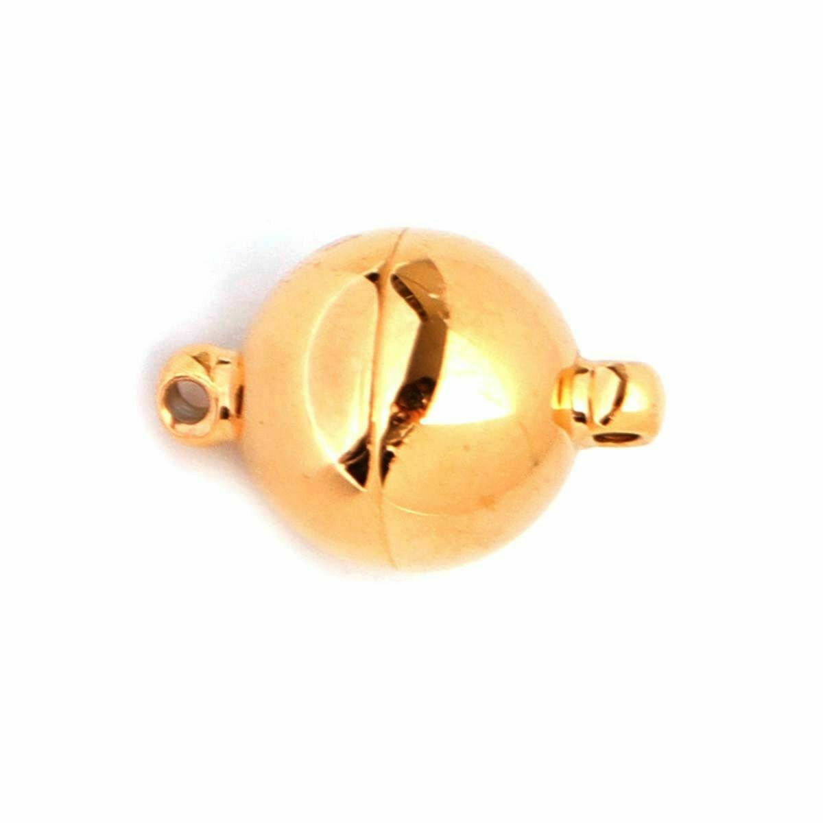 12mm Stainless Steel Magnetic Clasps Round Gold Plated 20x12mm