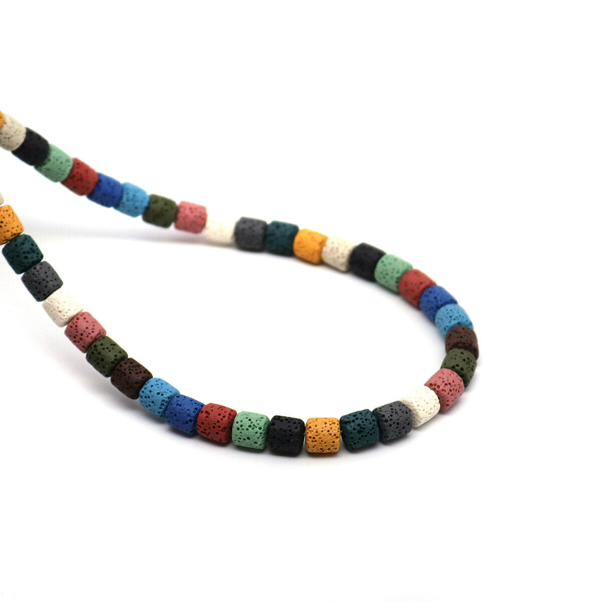 10 Pcs Natural Lava Rock Cylinder Beads, Grade A, 8mm x 8mm, More Colors