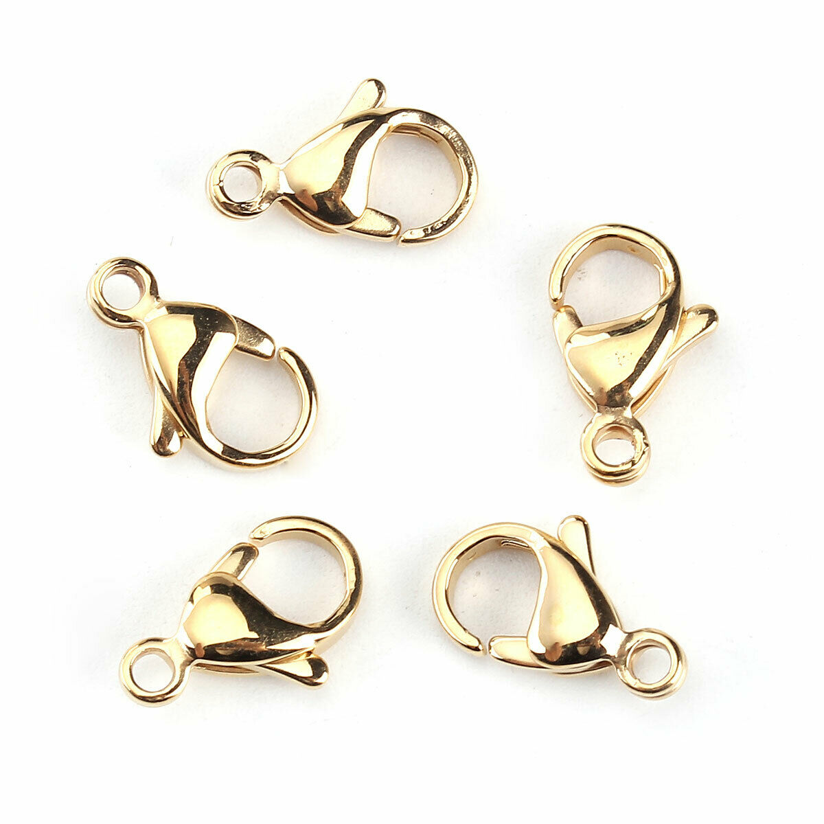 5 Stainless Steel Large Lobster Clasp Findings Gold Plated 13x8mm( 4/8"x3")