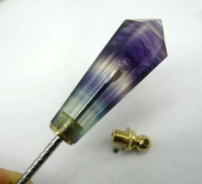 Genuine Fluorite Pendulum Pendant with Witness Chamber Reiki Dowsing Healing Necklace