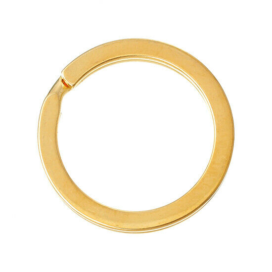20 Keyring Circle Ring Gold Plated 25mm Dia