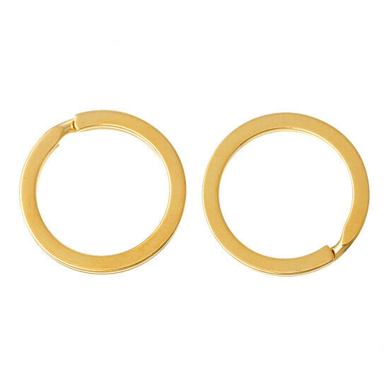 20 Keyring Circle Ring Gold Plated 25mm Dia