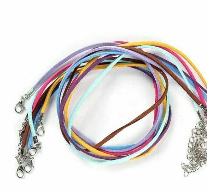 Velvet Faux Suede Cord Necklace Random ColorMix 45cm(17 6/8") long, DIY Jewelry