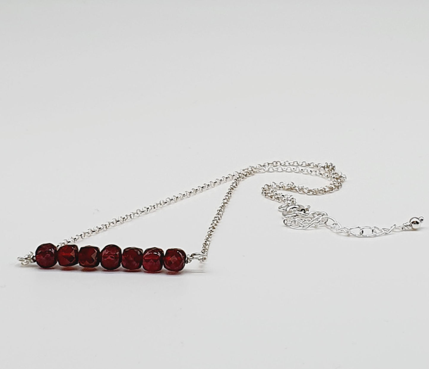 Garnet with 925 Sterling Silver Choker Necklace - January Birthstone