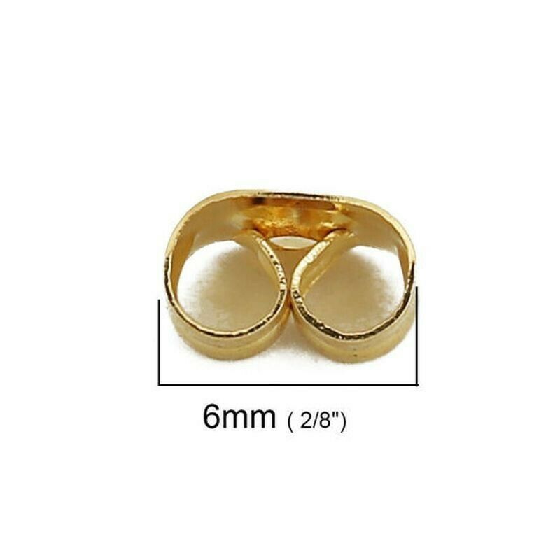 Gold Plated 316 Stainless Steel Earring Back Stopper Findings Butterfly-50 Pcs