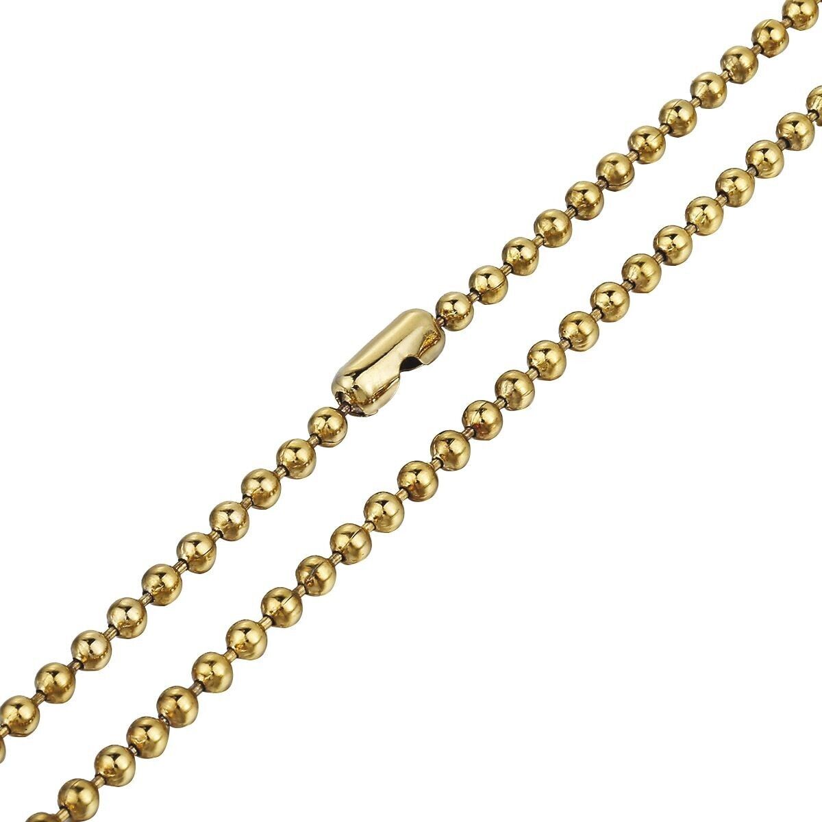 1 Pcs Gold Plated 2mm Ball Chain Necklace 49cm(19 1/4") long