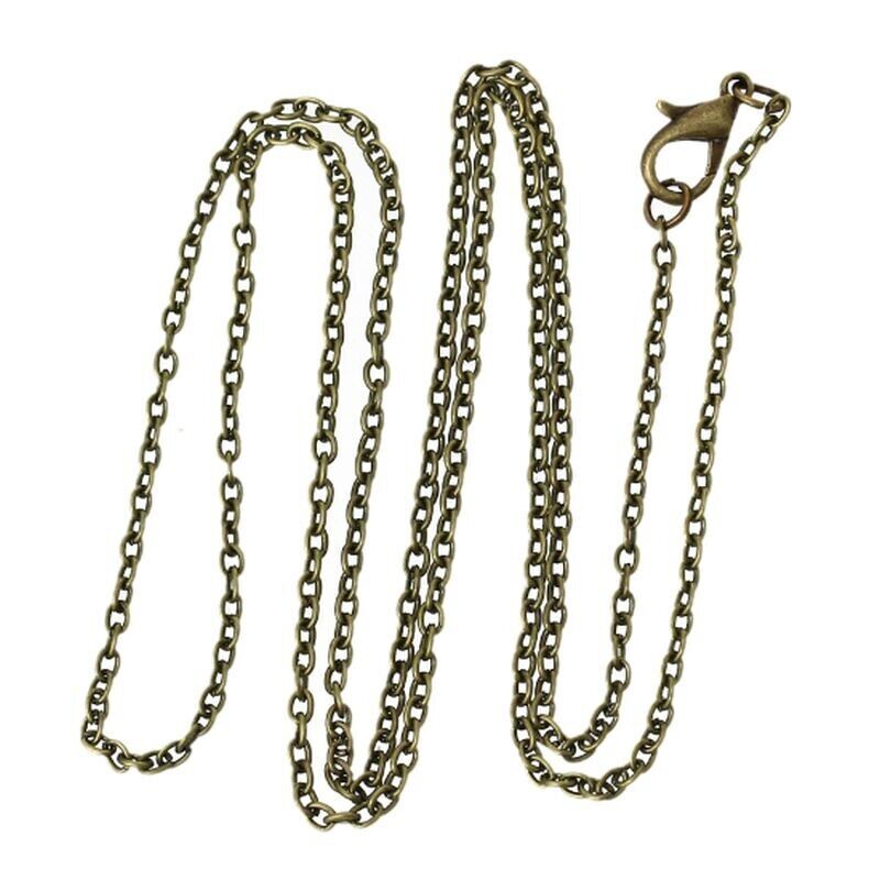 12 Pcs Cable Chain with Clasp Antique Bronze 62cm(24 3/8") long