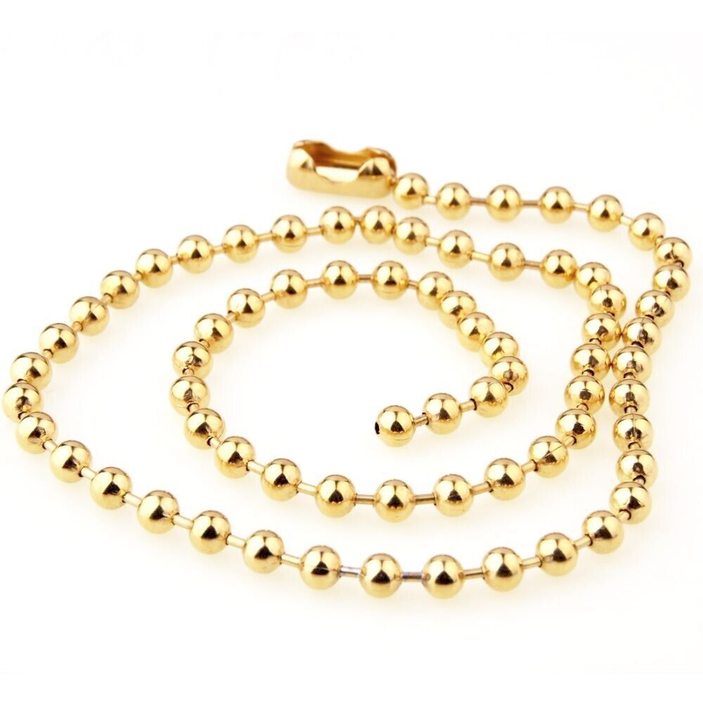 1 Pcs Gold Plated 2mm Ball Chain Necklace 49cm(19 1/4") long