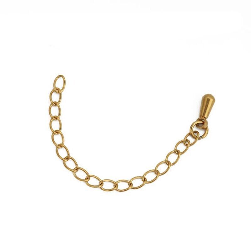 5 Pcs Stainless Steel 6cm Extender Chain For Jewelry Necklace Bracelet Gold Plt