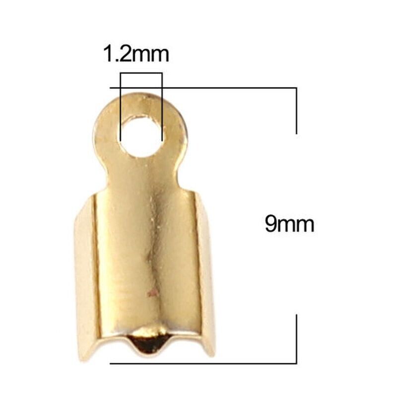 30 Gold Plated Stainless Steel Necklace Cord End  (Fits 3-3.5mm Cord)