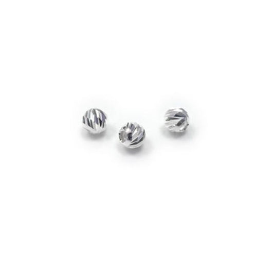 925 Sterling Silver 3mm Bar Cut Round Beads