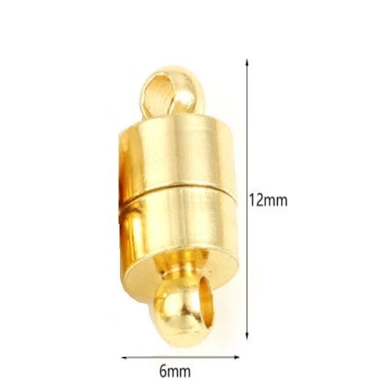 18K Gold Plated Magnetic Clasps Cylinder 12x6mm