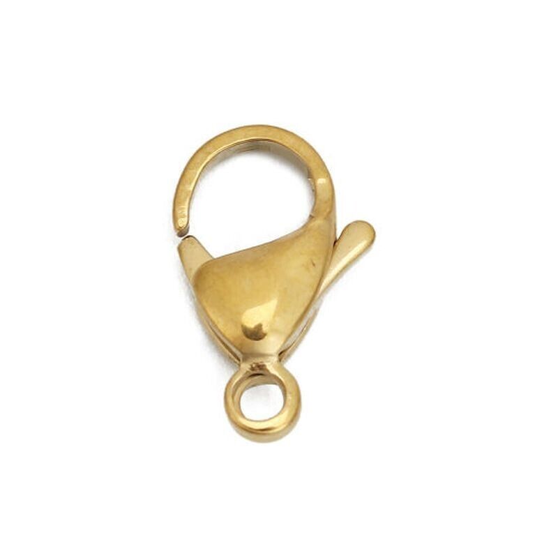 5 Stainless Steel Large Lobster Clasp Findings Gold Plated 15x9mm( 5/8"x 3/8")