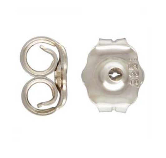 925 Sterling Silver Earrings Nuts Post Stopper Back Butterfly 4.7x5.4mm-Heavy