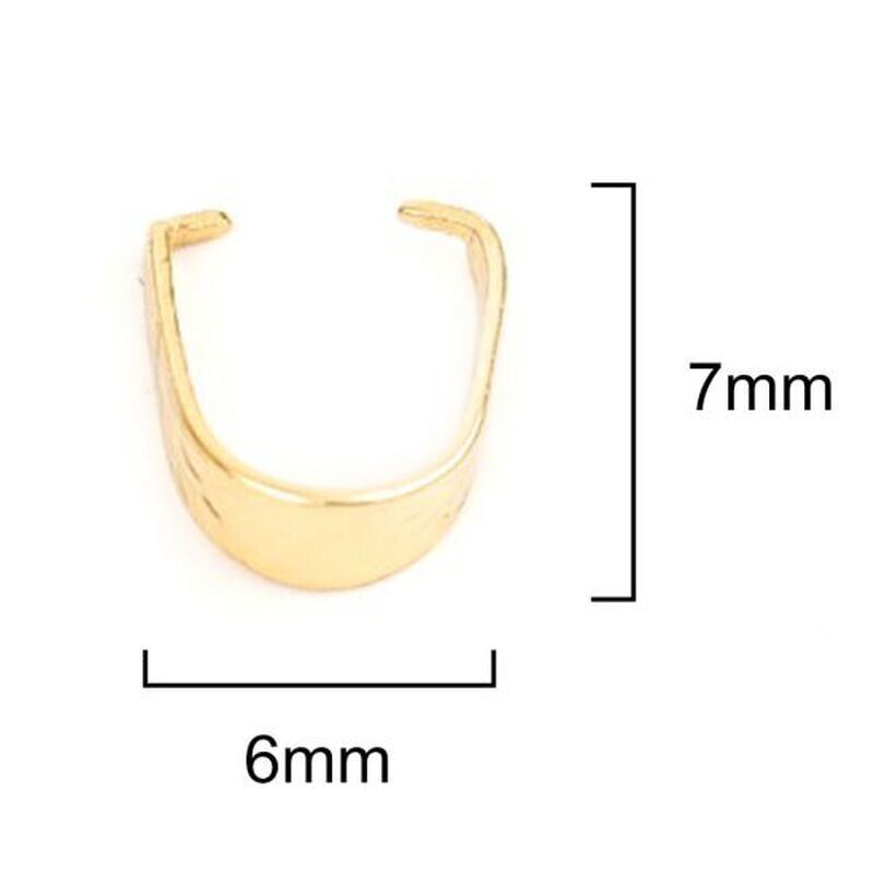 10 Stainless Steel Pendant Pinch Bails Clasps U-shaped Gold Plated 7x6mm