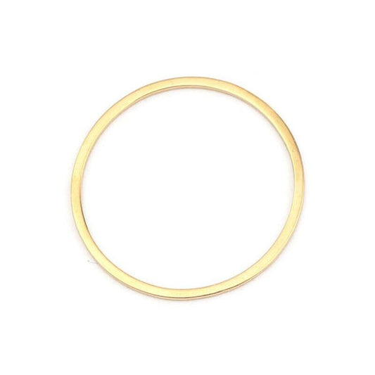 5 Pcs Gold Plated Stainless Steel Connector 25mm Circle Ring Jewellery Findings