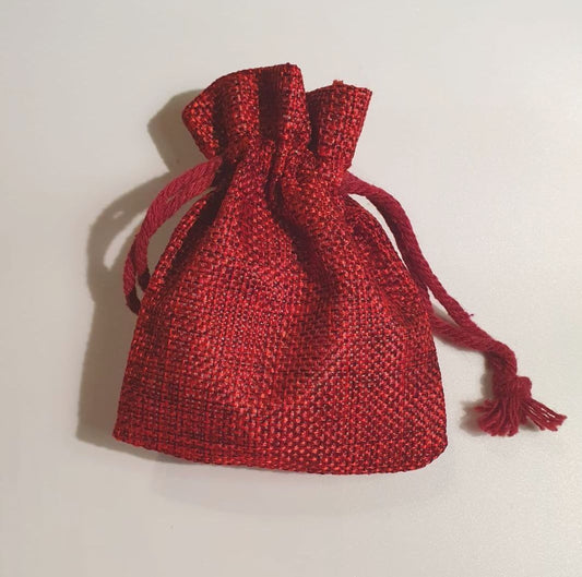5 Lining Burlap Small Gift Bags Hemp, Hessian Bags, Sack Drawstring linen 8x10cm