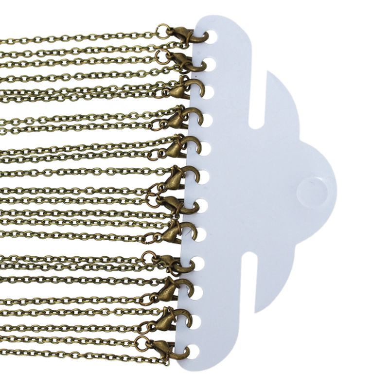 12 Pcs Cable Chain with Clasp Antique Bronze 62cm(24 3/8") long