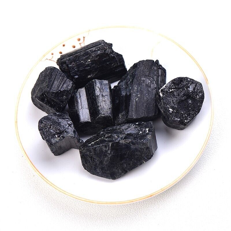 50g Natural Black Tourmaline Raw Gemstone Mineral Specimen Irregular Crystal
