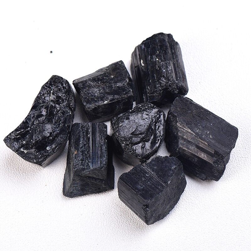 50g Natural Black Tourmaline Raw Gemstone Mineral Specimen Irregular Crystal