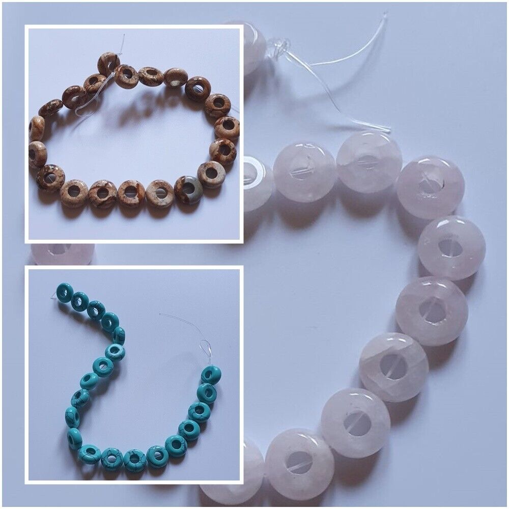 10mm Gemstone Abacus Donut Charm Beads Jewelry Making- 20 beads strand
