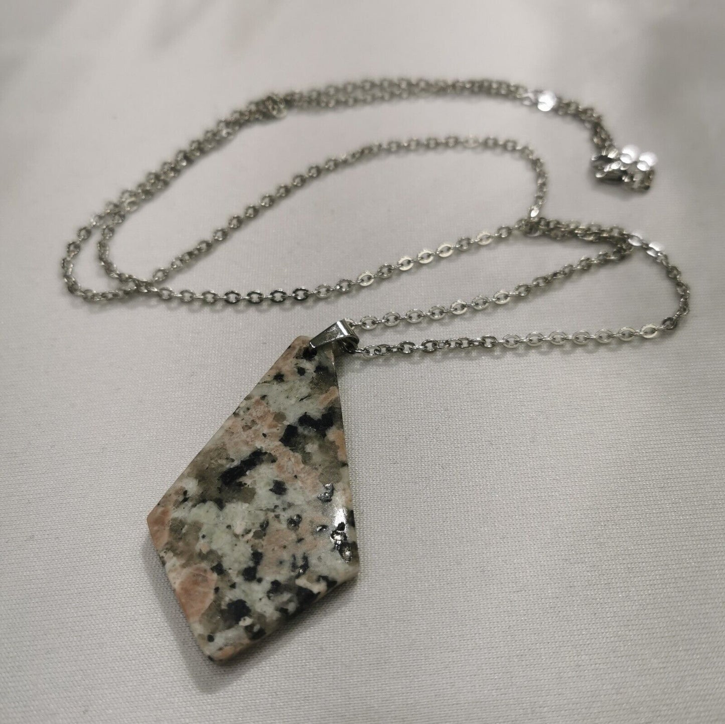 Kiwi Jasper Pendant With Stainless Steel Chain Gift For Him/Her