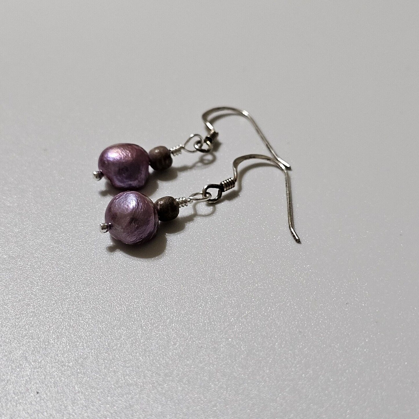 Lavender Freshwater Natural Pearls, Sterling Silver Earrings Bracelet Necklace